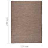 Outdoor Flatweave Rug 200x280 cm Brown 340791
