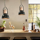Ceiling Lamp Set of 2 Black and Copper Metal Medium 50868