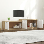 ZNTS TV Cabinet White and Sonoma Oak 158.5x36x45 cm Engineered Wood 811489