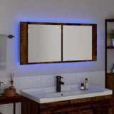 LED Mirror Cabinet Old Wood 100 x 12 x 45 cm Engineered Wood 875042