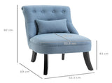 Fabric Single Sofa Dining Chair Tub Chair Upholstered W/ Pillow Solid Wood Leg Home Living Room T3398P328129
