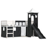 Bunk Bed without Mattress with Slide White and Black 90x190 cm Single 3284209