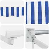 Manual Retractable Awning with LEDs Blue and White 4 x 2 m 3419227