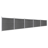 Fence Panel Set WPC 872x146 cm Black 3070462