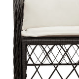 Garden Chairs with Cushions 2 pcs Black Poly Rattan 365152