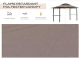 2.5x1.5m Grill Gazebo Canopy, Double Tiered Outdoor BBQ Gazebo Shelter with 2 Side Shelves T3398P325241