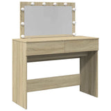 Dressing Table with LED Sonoma Oak 100x40x120 cm 848208