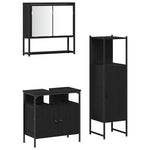 Bathroom Furniture Set with Door 3 pcs Black 33 x 33 x 120.5 cm 3334378