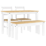 ZNTS 4 Piece Dining Set Panama White Solid Wood Pine 3345169