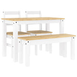 ZNTS 4 Piece Dining Set Panama White Solid Wood Pine 3345169