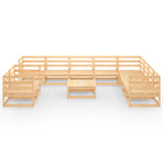 ZNTS 11 Piece Garden Lounge Set Solid Wood Pine 3075929