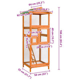 Bird Cage 68x62x166 cm Solid Firwood 171457