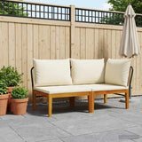2 pcs Garden Lounge Set with Cushions Solid Acacia Wood & Rope 42022077