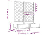 Garden Planter 2 pcs Grey 80 x 40 x 125.5 cm PP 42002860
