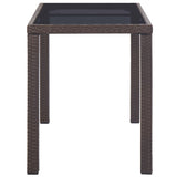 46447 Garden Table Brown 123x60x74 cm Poly Rattan
