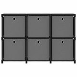 322607 6-Cube Display Shelf with Boxes Black 103x30x72,5 cm Fabric
