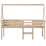 High Sleeper Bed without Mattress 90x200 cm Solid Wood Pine 3282092