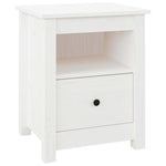 Bedside Cabinet White 40x35x49 cm Solid Wood Pine 813711