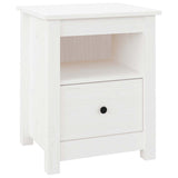 Bedside Cabinet White 40x35x49 cm Solid Wood Pine 813711