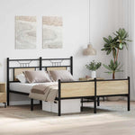 Bed Frame without Mattress Sonoma Oak 150x200 cm King Size Engineered Wood 4106982