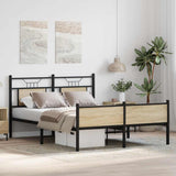 Bed Frame without Mattress Sonoma Oak 150x200 cm King Size Engineered Wood 4106982