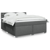 Box Spring Bed with Mattress Dark Grey 180x200 cm Fabric 3285982