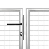 Garden Gate Steel 350x150 cm Silver 144343