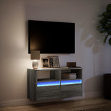 TV Wall Cabinet with LED Lights Grey Sonoma 80x31x45 cm 852332