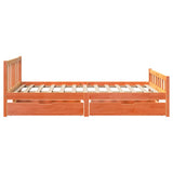 Bed Frame without Mattress Wax Brown 150x200 cm King Size Solid Wood Pine 3301591