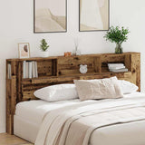 Headboard Cabinet with Shelf Old Wood 220 x 18.5 x 102.5 cm 862090