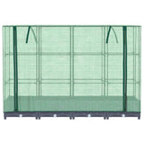 ZNTS Raised Bed with Greenhouse Cover Rattan Look 160x40x123 cm 4015826