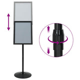 Pedestal Poster Stand Height Adjustable Silver A3 PVC and Steel 42020975