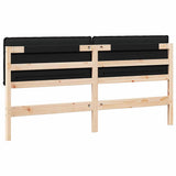 Upholstered Headboard Natural and Black 200 cm Solid Pine Wood 879995