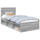 Bed Frame Grey Sonoma 100 x 200 cm Engineered wood 3407918