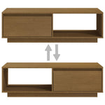 Coffee Table Honey Brown 110x50x33.5 cm Solid Pinewood 809885