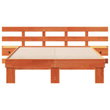 Bed Frame with Headboard Brown 120 x 190 cm Solid Pine Wood 3385702