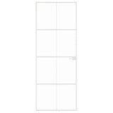 Interior Door White 76x201,5 cm Tempered Glass&Aluminium Slim 153670