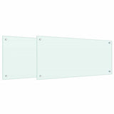 Kitchen Backsplash 2 pcs White 90 x 40 cm Tempered Glass 3415419