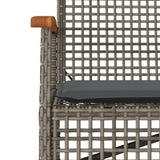 3 Piece Garden Dining Set with Cushions Grey Poly Rattan 3213575