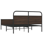 Metal Bed Frame without Mattress Brown Oak 160x200 cm 3318709