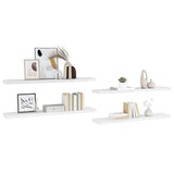 Floating Wall Shelves 4 pcs High Gloss White 120x23.5x3.8 cm MDF 323759