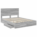 Storage Bed Grey Sonoma 150 x 200 cm Engineered Wood 3411199