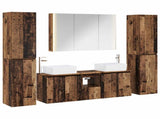 Bathroom Furniture Set 6 pcs Old Wood Engineered Wood and Glass 3407237