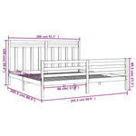 ZNTS \ Bed Frame without Mattress Black 200x200 cm Solid Wood 3105339