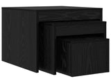 Coffee Table 3 pcs Black Oak Engineered Wood 875034