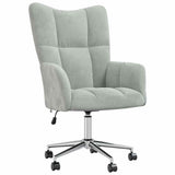 Relaxing Chair with Wheel Light Grey 69 x 61.5 x 102 cm Velvet 42022456