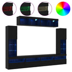 TV Wall Cabinet Set 6 pcs Black oak 30.5 x 30 x 102 cm 3334382