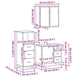 ZNTS 3 Piece Bathroom Furniture Set Brown Oak Engineered Wood 3301019