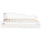 Daybed with Trundle and Drawers without Mattress White 90x190 cm Single 3302224