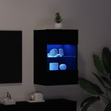 ZNTS LED TV Cabinet Black Oak 40x30x60,5cm cm Engineered Wood 863096